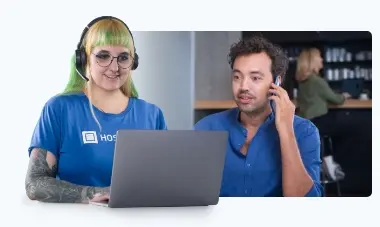 Junger Mann ruft den Support von Hostpoint an